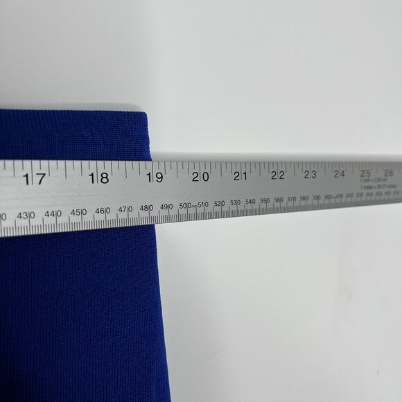 Exclusively Misook Skirt Womens 1X Blue Knit Pull On Elastic Waist Side Slit - Picture 5 of 8